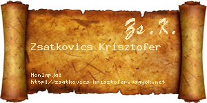 Zsatkovics Krisztofer névjegykártya